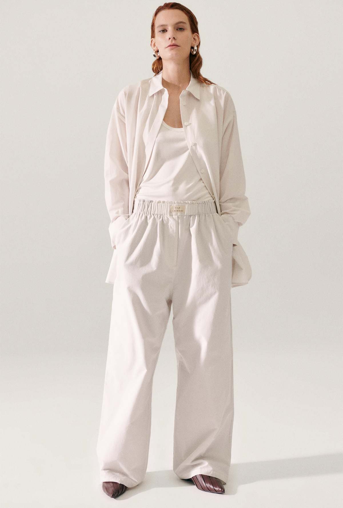 Silk Laundry Cotton Silk Paper Bag Pants - Dust - Image 1 of 7