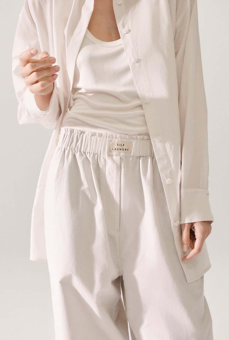 Silk Laundry Cotton Silk Paper Bag Pants - Dust