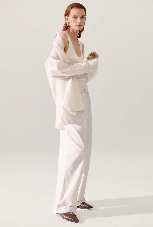 Silk Laundry Cotton Silk Paper Bag Pants - Dust