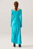 Silk Laundry Jersey Long Sleeve Dress - Oxygen - Thumbnail 3
