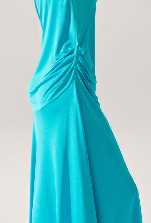 Silk Laundry Jersey Long Sleeve Dress - Oxygen