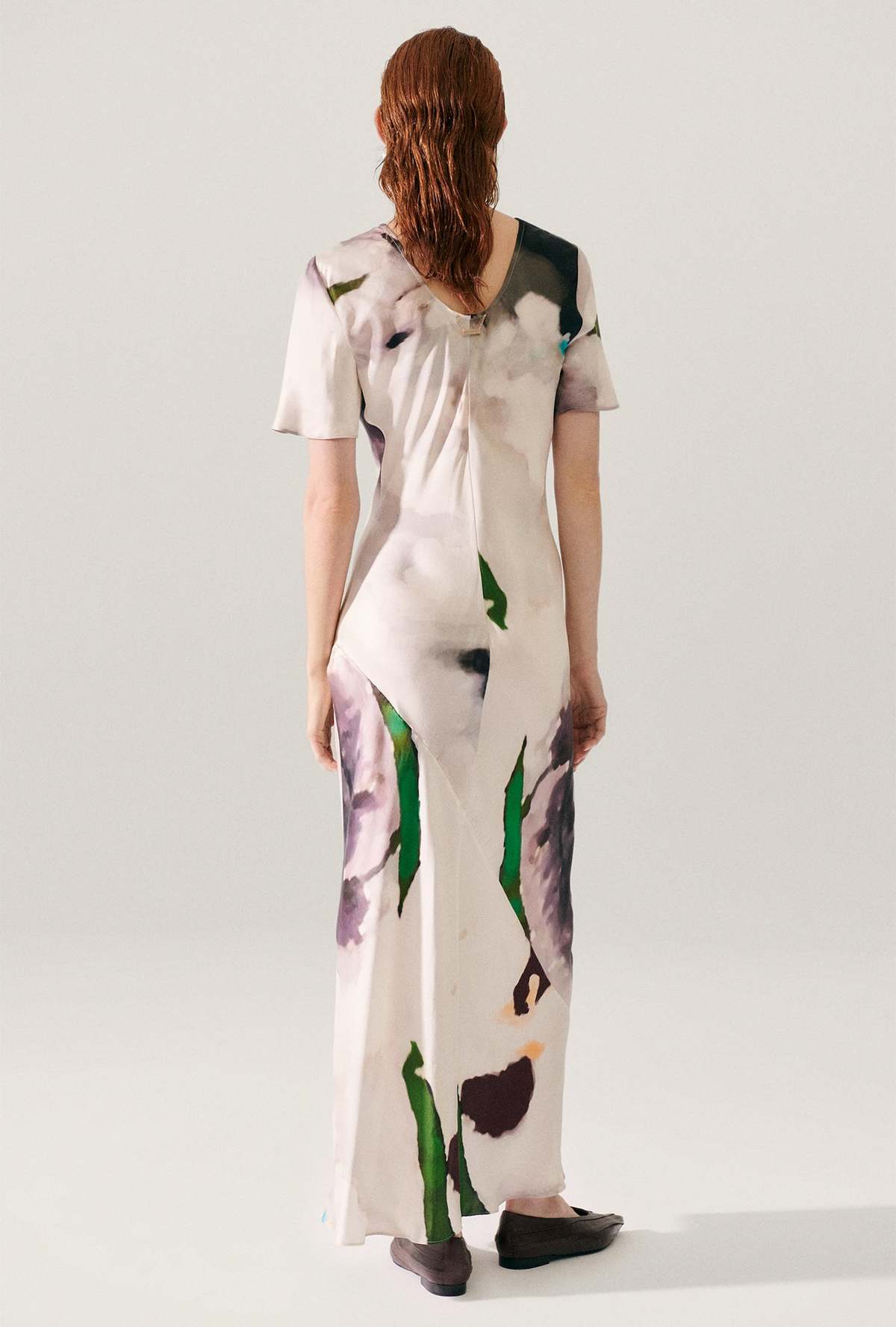 Silk Laundry Short Sleeve Bias Dress - Phosphate - Image 2 of 4