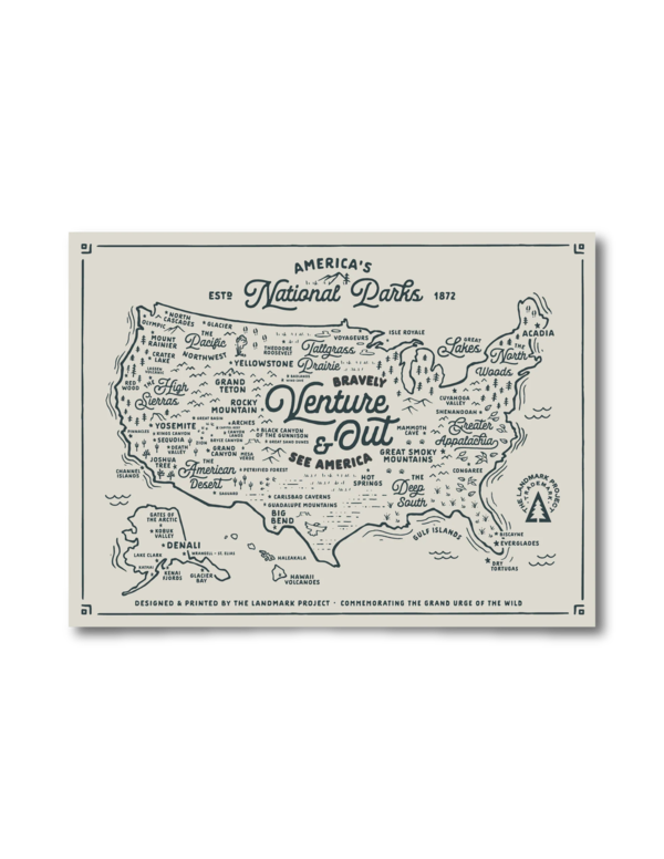 The Landmark Project National Parks Map Poster