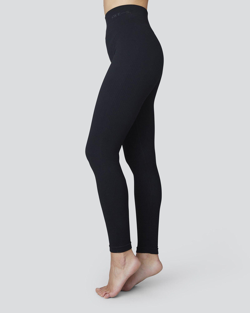 Swedish Stockings Tyra Seamless Ribbed Legging - Black