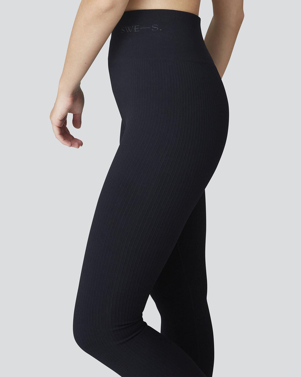 Swedish Stockings Tyra Seamless Ribbed Legging - Black
