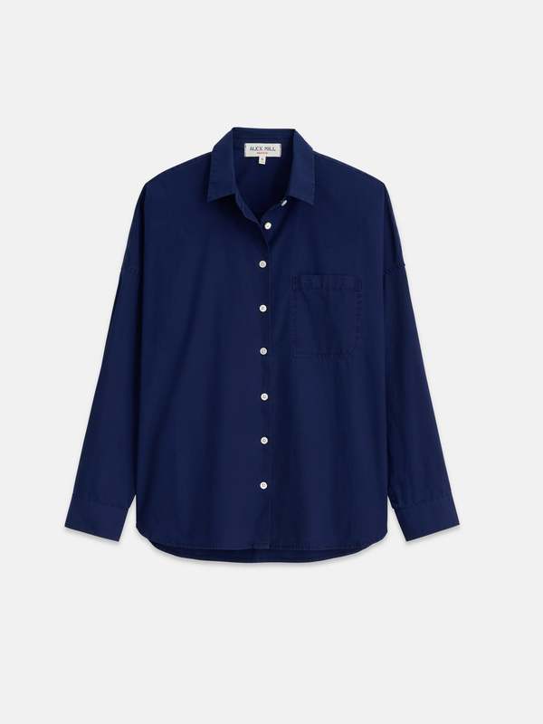 Tシャツ・カットソー ALEX MILL SS25 Shirts (224 MS049 2703 NAVY) Mill Shirt in Linen – Alex Mill