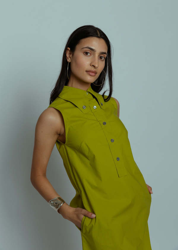 Odeeh Cotton Dress - Lime | Garmentory