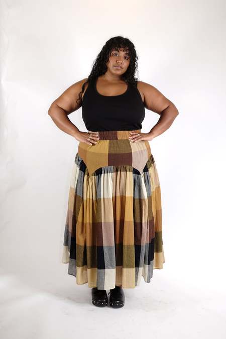 RUJUTA SHETH Leila Skirt - Jupiter Chex | Garmentory