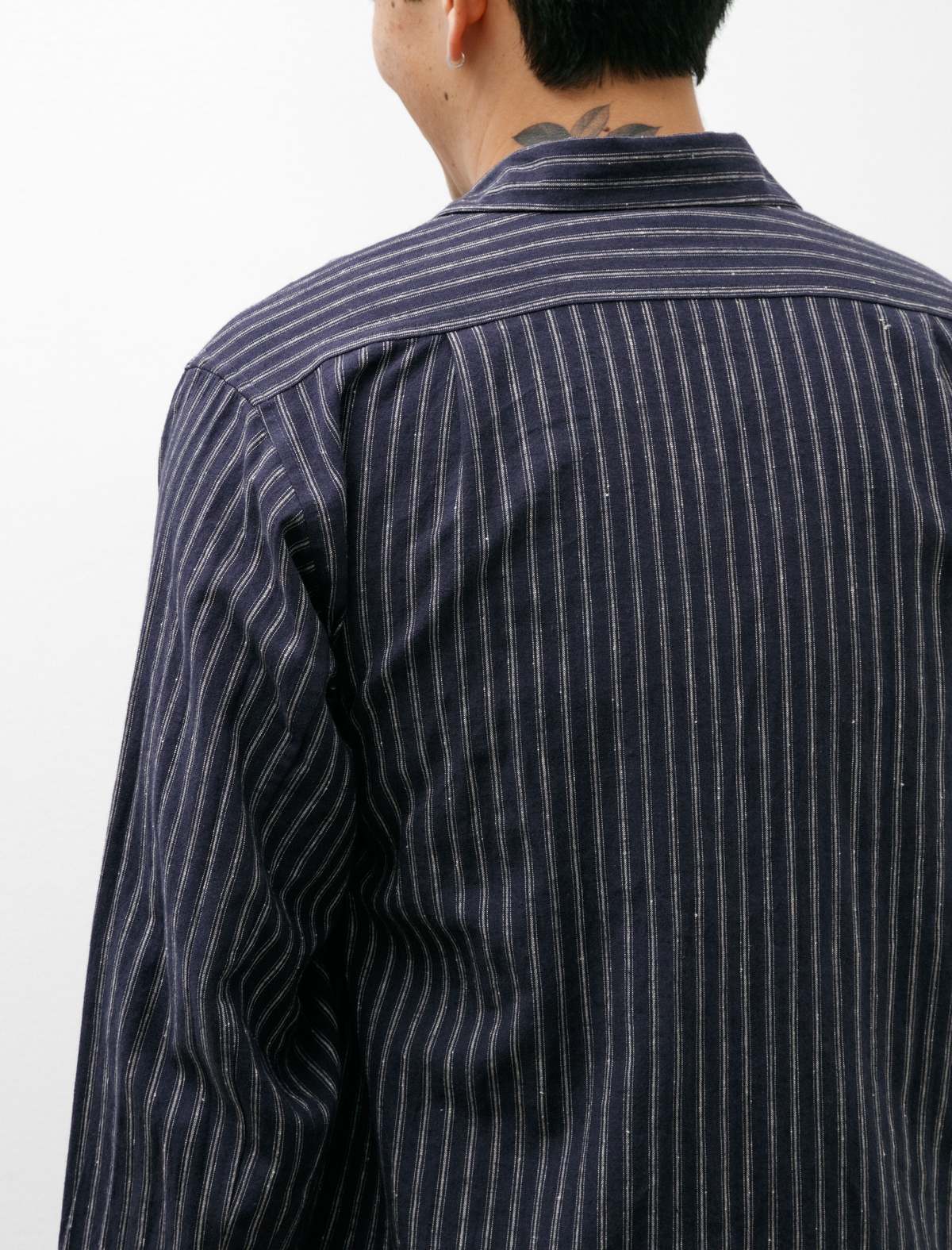 トップス FRANK LEDER-Stripe Linen shirts Frank Leder Striped Cotton Linen Shirt - White/Blue | Garmentory