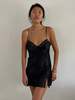 ReCAP Vintage Studio vintage 90s 100% silk charmeuse mini babydoll slip dress nightgown lingerie - Black - Thumbnail 1