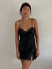 ReCAP Vintage Studio vintage 90s 100% silk charmeuse mini babydoll slip dress nightgown lingerie - Black - Thumbnail 4