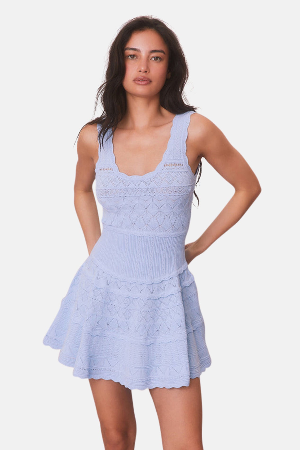 ronelle pointelle scallop mini dress 29 - Catch it before it's gone!  The LoveShackFancy Ronelle Pointelle  Scallop Mini Dress in Morning Tide Blue is now on sale. Add to cart now:  https://bit.ly/40197oe