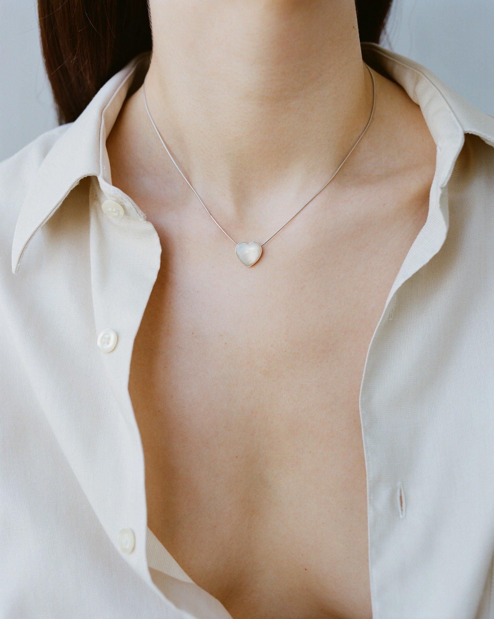 Annika Inez Heart Necklace - Mother of Pearl | Garmentory