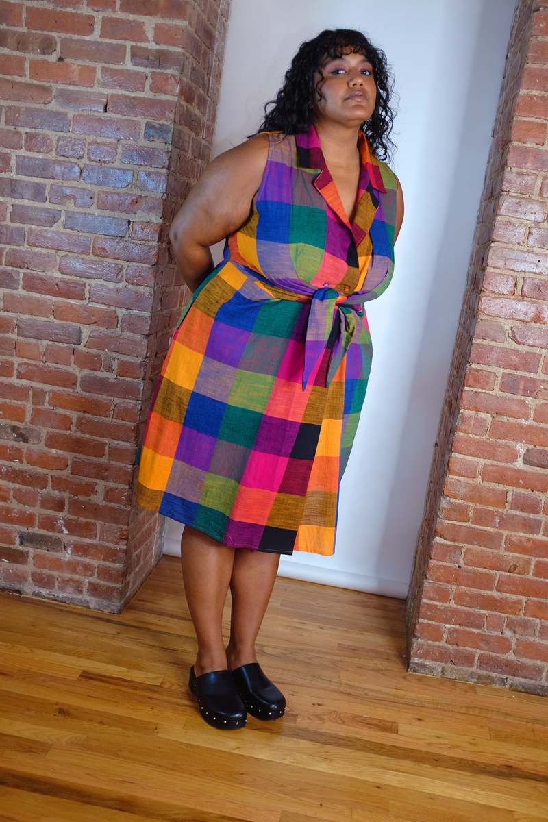 RUJUTA SHETH Willa Dress - Multi Chex | Garmentory