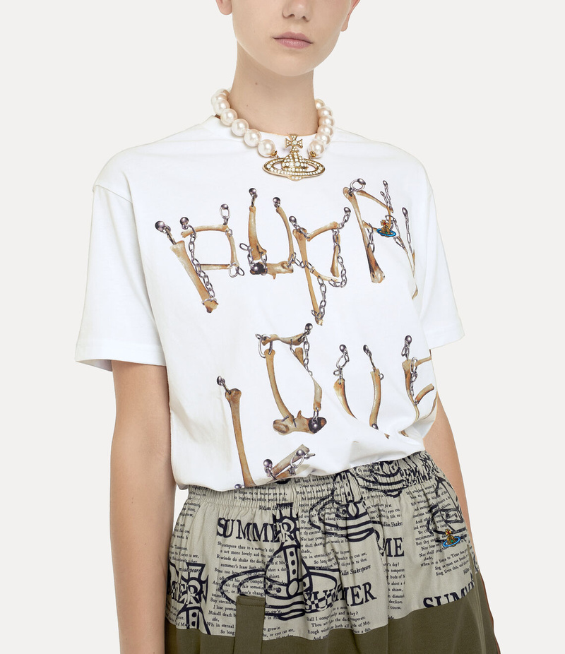 ★vivienne westwood★Puppy Love 半袖 Tシャツ / ユニセックス Vivienne Westwood Puppy Love Bones T-shirt - White | Garmentory