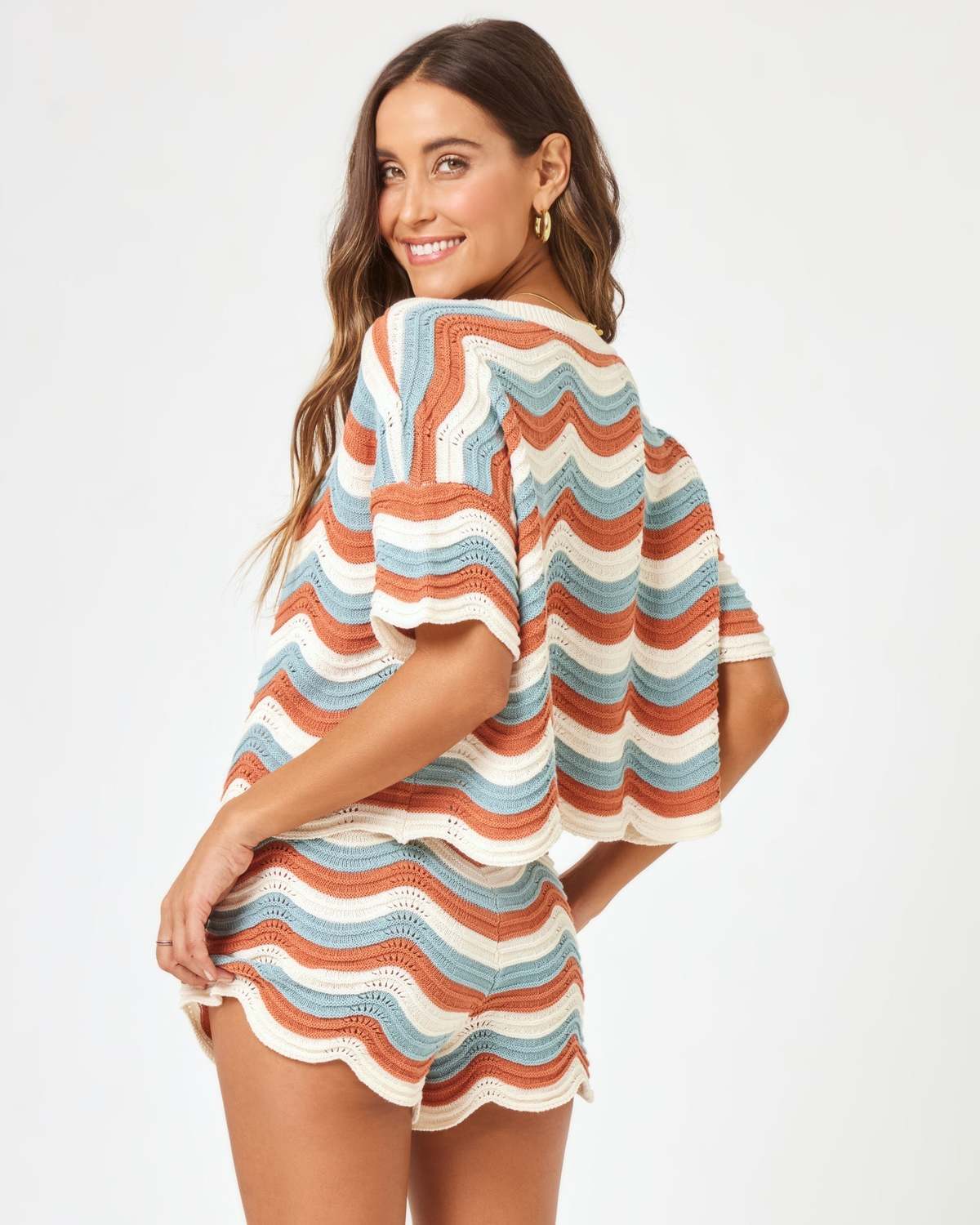 L*Space Make Waves Knit Short - Del Mar Stripe - Image 1 of 5