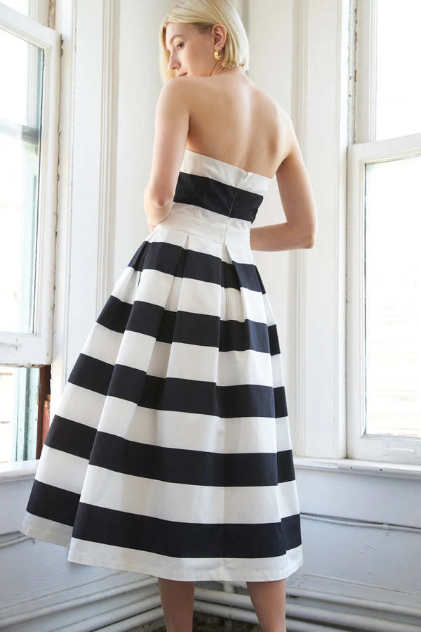 Flying Tomato Strapless Dress - Black/White | Garmentory
