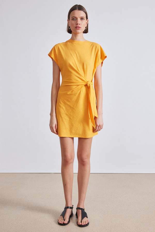 Apiece Apart Nina Cinched Waist Mini - Creamsicle Apiece Apart Nina Cinched Waist Mini - Creamsicle