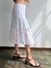 Vintage Cotton Tiered Eyelet Skirt - Bright White - Thumbnail 3