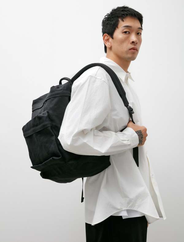 Aeta Medium Linen Backpack TF - Black | Garmentory