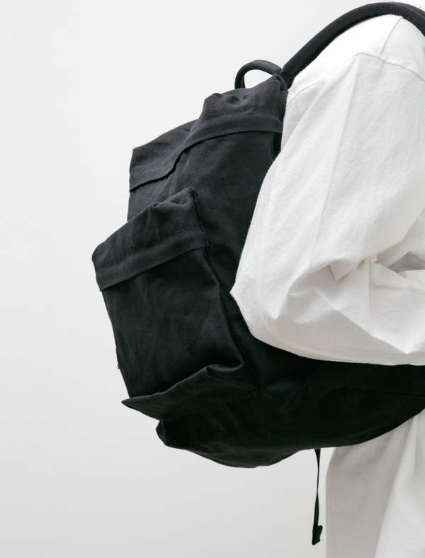 Aeta Medium Linen Backpack TF - Black | Garmentory