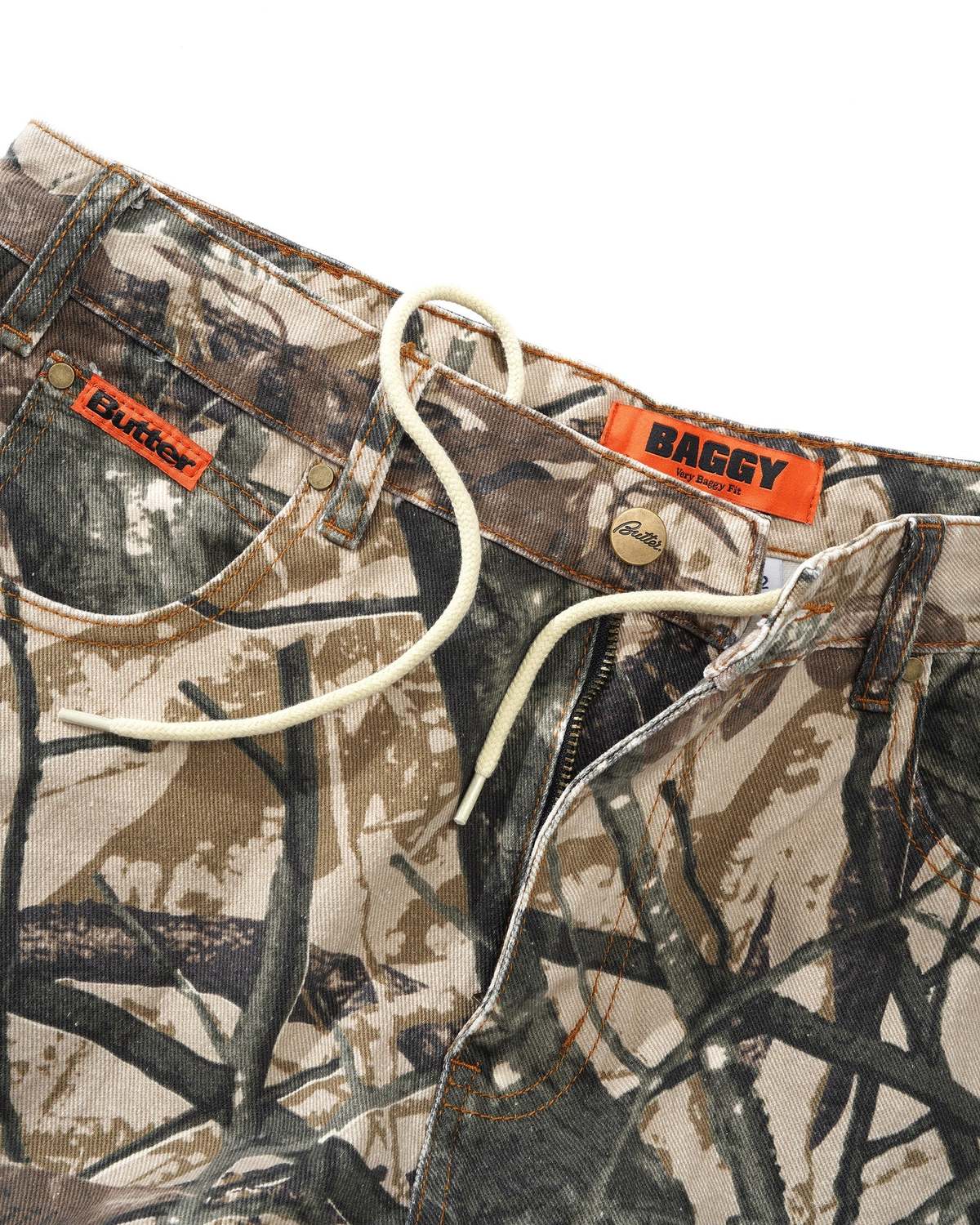 Butter Goods Foliage Camo Denim Jeans - Tan | Garmentory