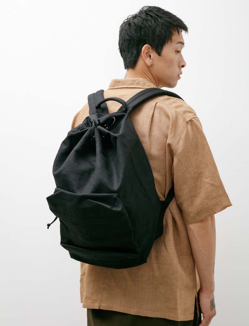 Aeta Medium Linen Backpack DC - Black | Garmentory