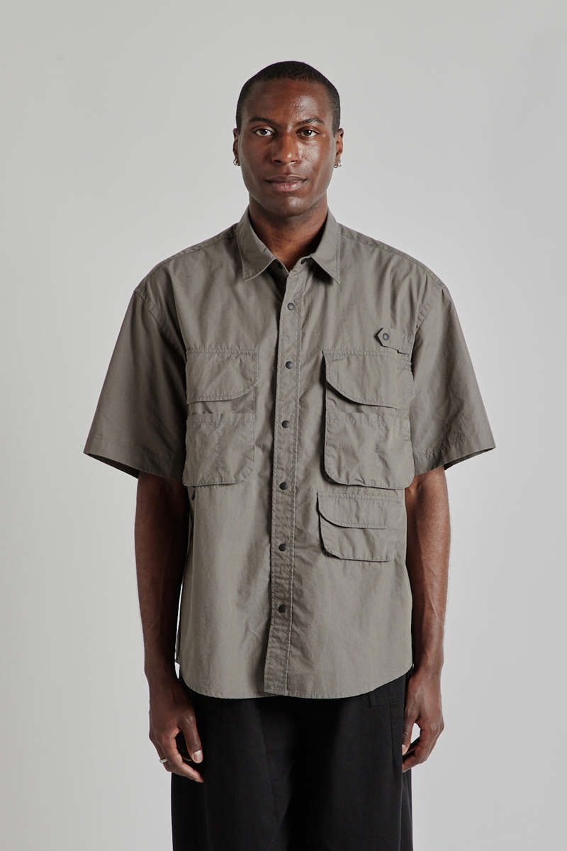 【YOURNUS】Cowl Pocket Half Shirt FRIZMWORKS CN Ripstop Fishing Half Shirt - Gray | Garmentory