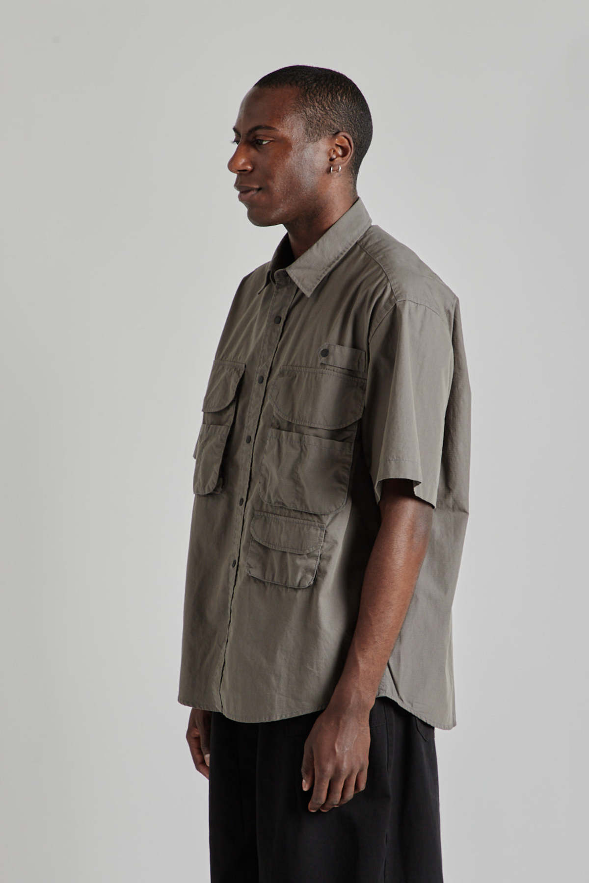 【YOURNUS】Cowl Pocket Half Shirt FRIZMWORKS CN Ripstop Fishing Half Shirt - Gray | Garmentory
