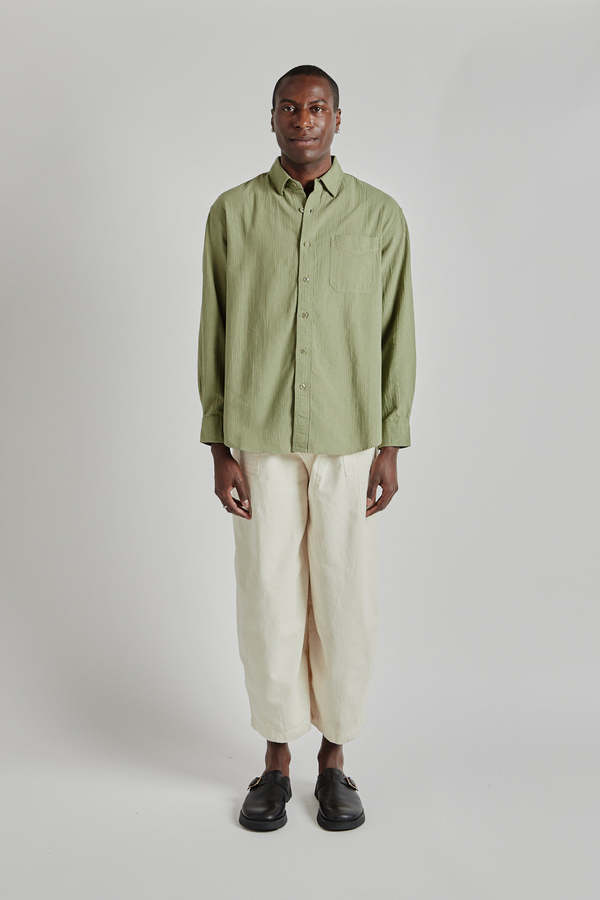 FRIZMWORKS OG Dobby Weave Seersucker Shirt - Olive | Garmentory