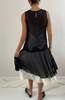 Vintage Sheer Silk Chiffon Cocktail Wedding Guest Drop Waist Dress - Black - Thumbnail 2