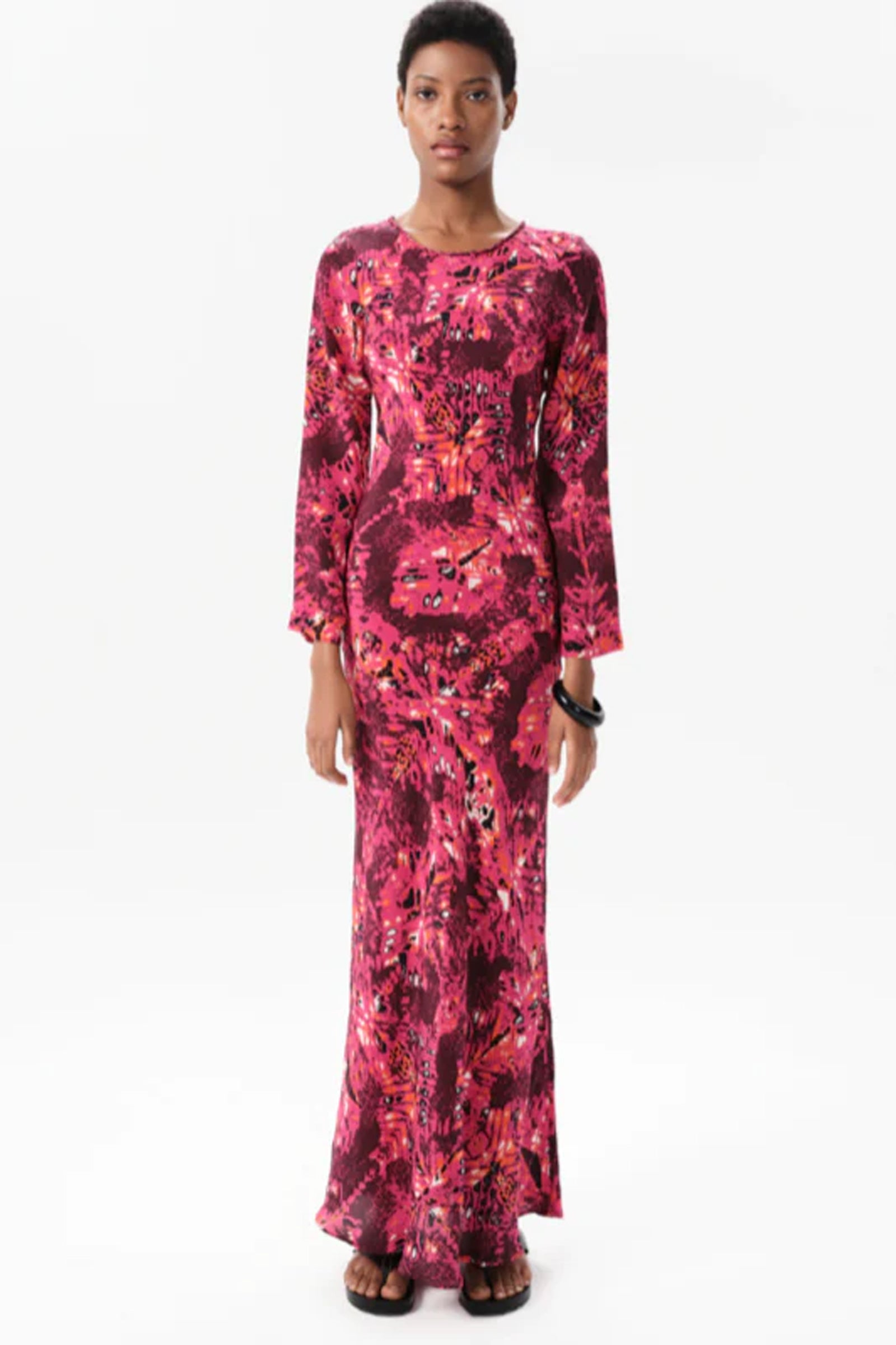 satin shibori dresses Blue/Multi Shibori Print Silk Midi Dress | WHISTLES