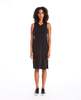 AR321 Side Slit V-Neck Dress - Black - Thumbnail 1