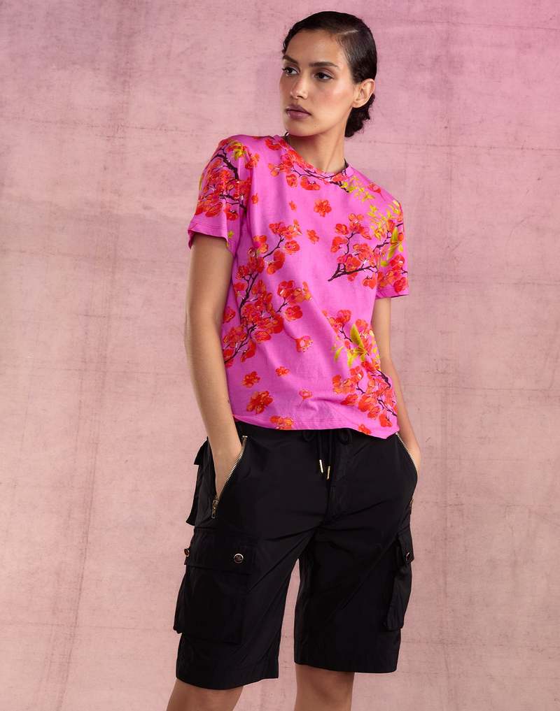 トップス Bloom Tee Cynthia Rowley Bloom Tee - Pink/Cherry | Garmentory