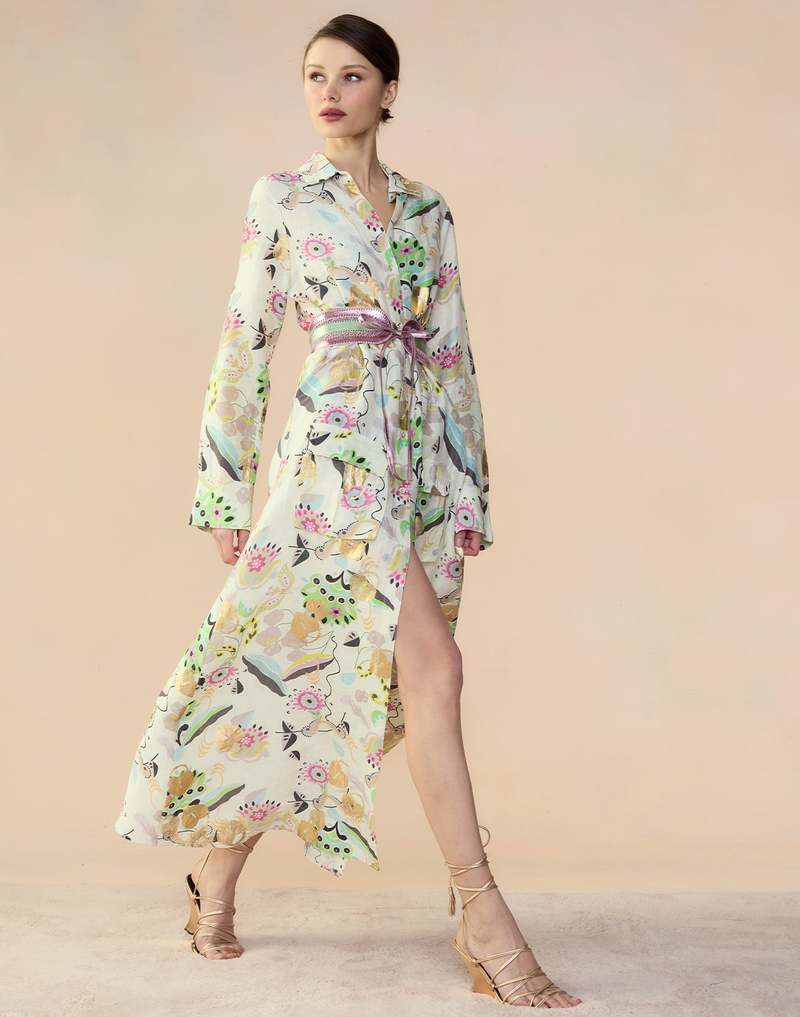 Cynthia Rowley Love Locked Silk Linen Shirt Dress | Garmentory Cynthia Rowley Love Locked Silk Linen Shirt Dress | Garmentory