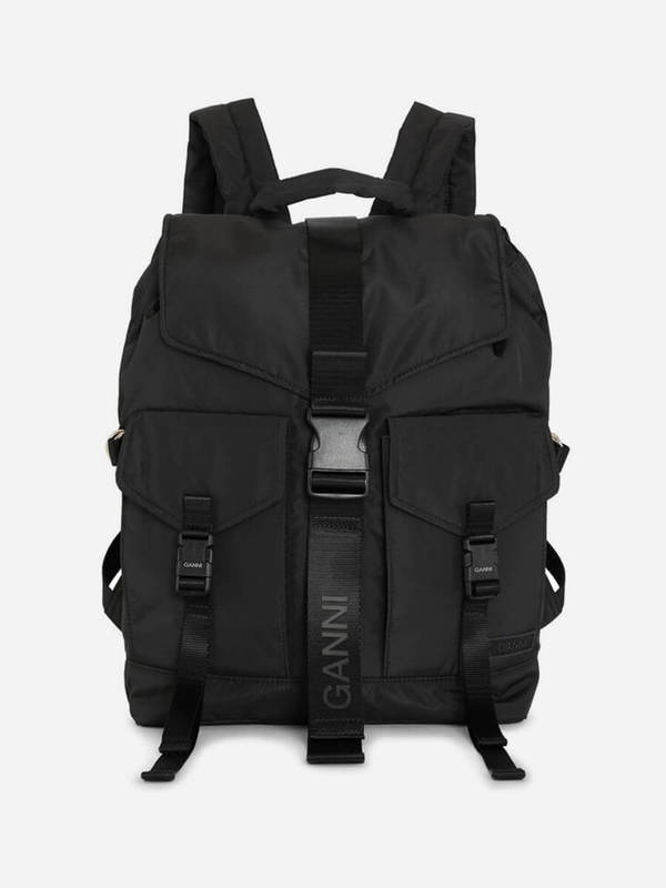 新品Ganniブラック ナイロン リュック・バックパック Ganni Tech Backpack - Black | Garmentory