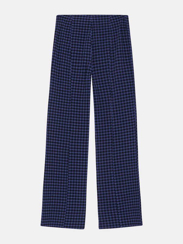 Ganni Stretch Seersucker Cropped Pants - Blue | Garmentory 