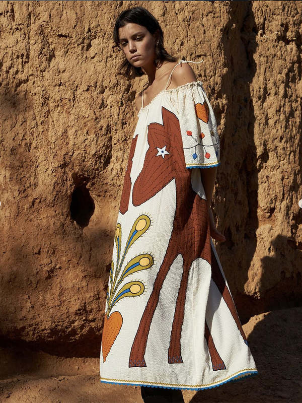 Embroidered Strap Midi Dress on Garmentory Embroidered Strap Midi Dress on Garmentory