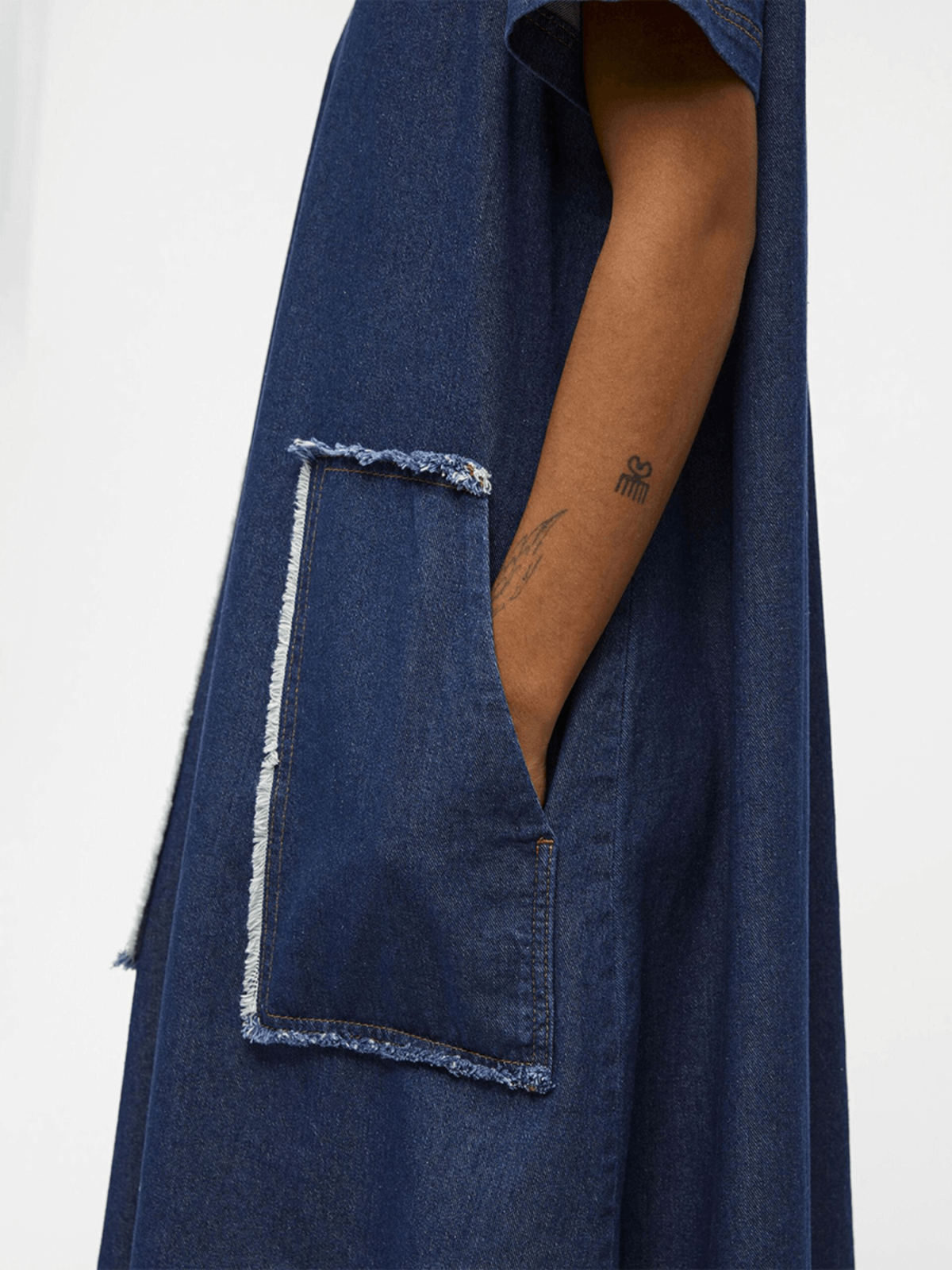house of harlow denim dress House of Harlow 1960 Cassian Lantern Sleeve Denim Shirtdress