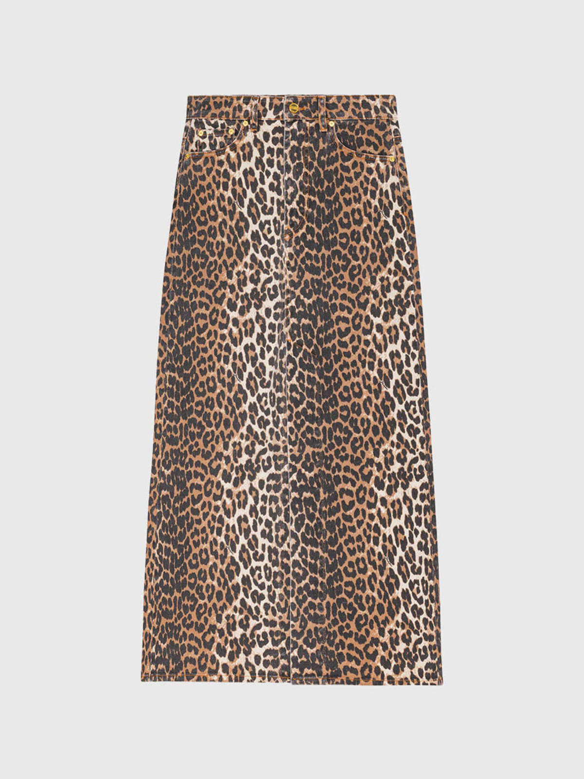 GANNI　Print Denim A-line Skirt GANNI A-line Denim Skirt | Blue | FARFETCH