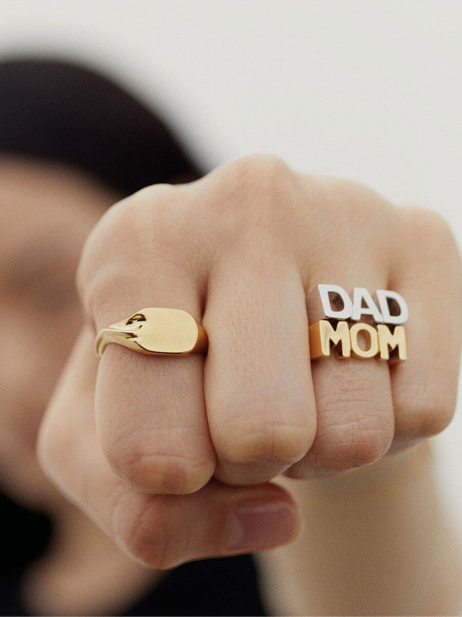 Maria Black Mom Ring - Gold | Garmentory