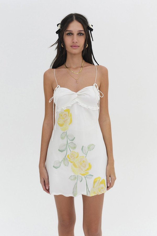 For Love & Lemons Millie Mini Dress - Yellow | Garmentory