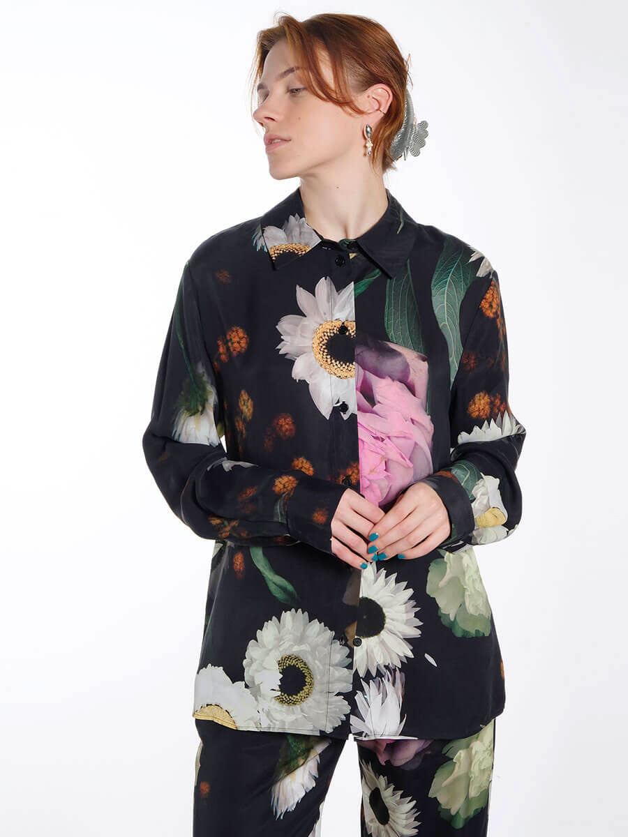 STINE GOYA ライトブルー サテンシャツジャケット XS Stine Goya Shane Satin Shirt - XXS | Coggles