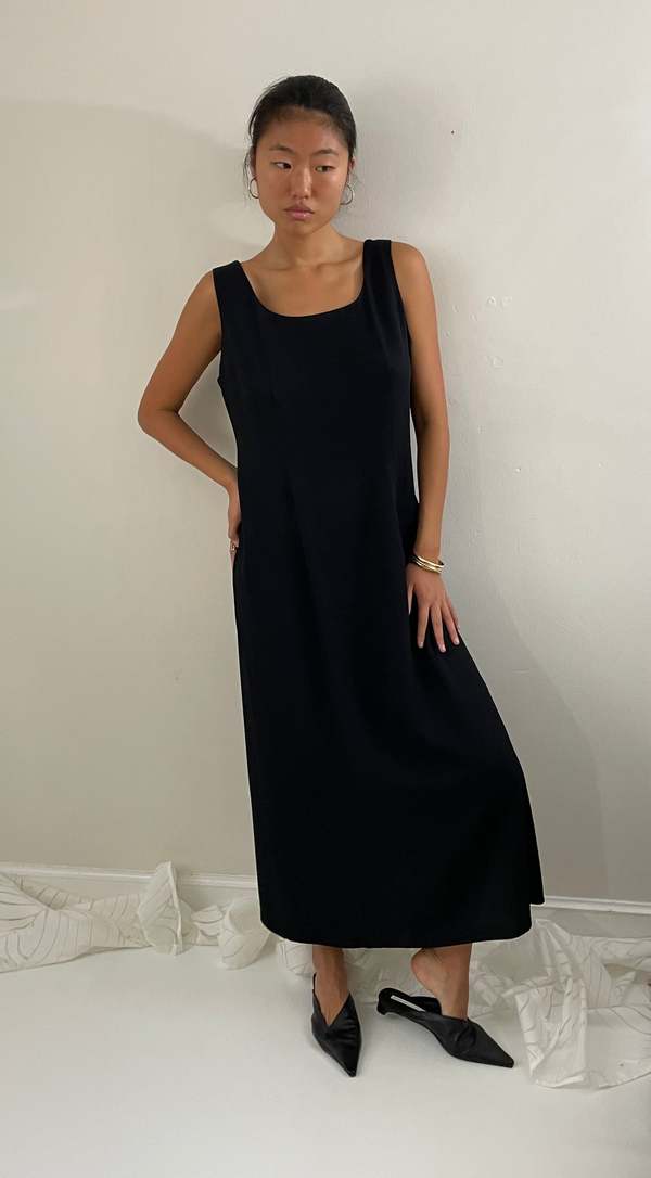 90s Sleeveless Maxi Dress - Black | Garmentory 90s Sleeveless Maxi Dress - Black | Garmentory