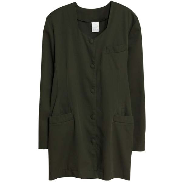 Sundazed (France) Twill Weave Viscose Blend Pentagon Cocoon Coat Olive : L Sundazed (France) Twill Weave Viscose Blend Pentagon Cocoon Coat Olive : L