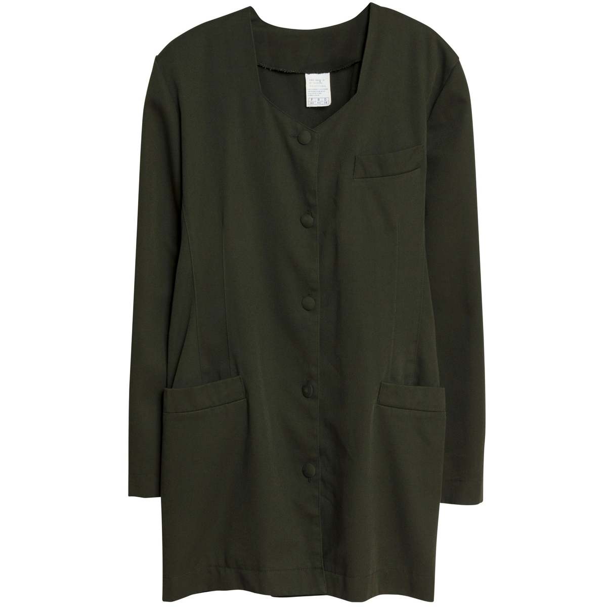 Sundazed (France) Twill Weave Viscose Blend Pentagon Cocoon Coat Olive : L - Image 1 of 6