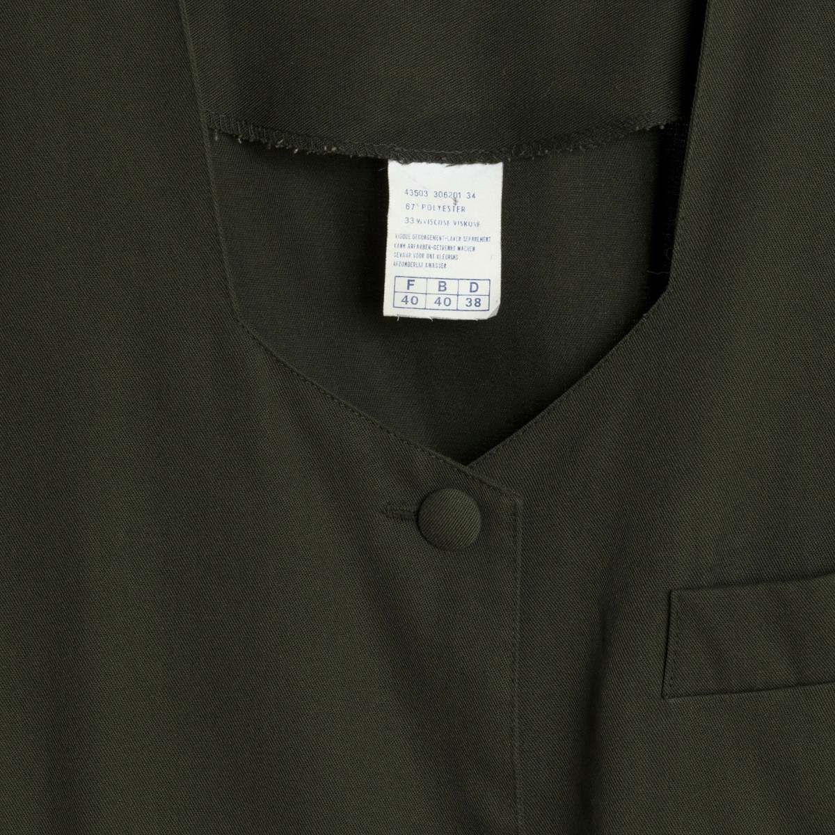 Sundazed (France) Twill Weave Viscose Blend Pentagon Cocoon Coat Olive : L - Image 3 of 6