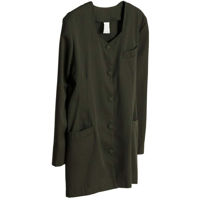 Sundazed (France) Twill Weave Viscose Blend Pentagon Cocoon Coat Olive : L