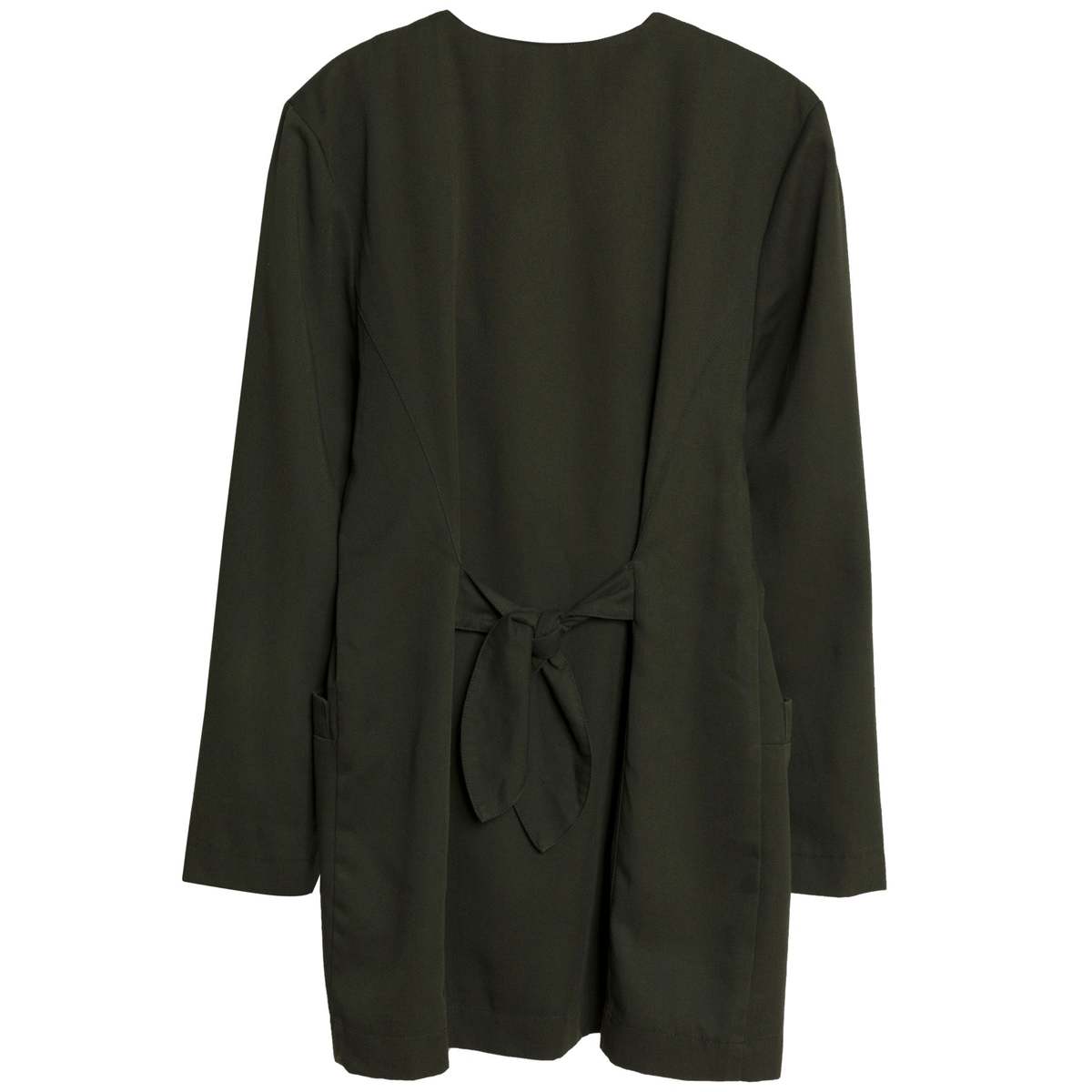 Sundazed (France) Twill Weave Viscose Blend Pentagon Cocoon Coat Olive : L - Image 6 of 6