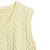 Vintage Chains & Links Cable Knit Lambswool Cropped Vest Canary : M - Thumbnail 3
